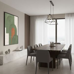 Modern Sage Green Arch Textured Canvas Art | Hand-Painted #SS201