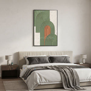 Modern Sage Green Arch Textured Canvas Art | Hand-Painted #SS201