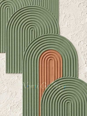 Modern Sage Green Arch Textured Canvas Art | Hand-Painted #SS201
