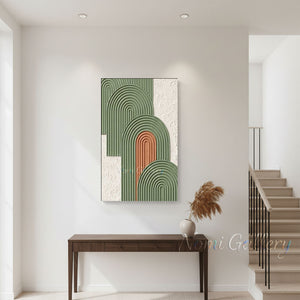 Modern Sage Green Arch Textured Canvas Art | Hand-Painted #SS201