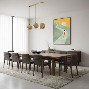 Minimalist Path to Sun Hand-Painted Textured Landscape Oil Painting #SS206