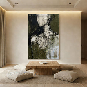 Abstract Expressive Line Figure Hand-Painted Textured Oil Painting #SS207
