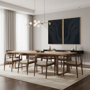 Minimalist Black Zen Texture 2-Piece Set Hand-Painted 3D Wall Art #SS100