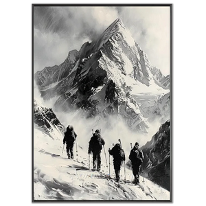Ascent to the Summit: Majestic Mountain Climbers Art #NM627
