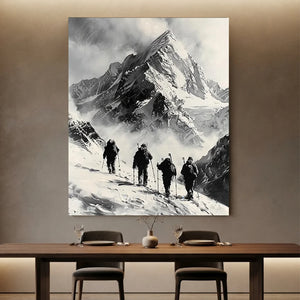 Ascent to the Summit: Majestic Mountain Climbers Art #NM627