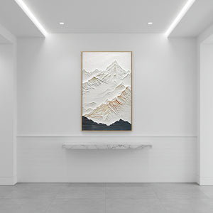 Minimalist Snow Mountain Oil Painting - 3D Textured Wall Art #SS087