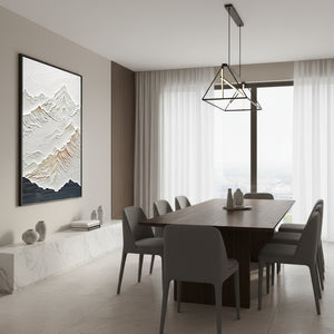 Minimalist Snow Mountain Oil Painting - 3D Textured Wall Art #SS087