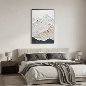 Minimalist Snow Mountain Oil Painting - 3D Textured Wall Art #SS087
