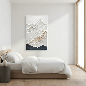 Minimalist Snow Mountain Oil Painting - 3D Textured Wall Art #SS087