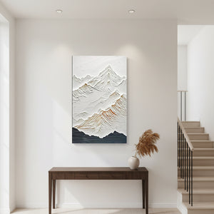 Minimalist Snow Mountain Oil Painting - 3D Textured Wall Art #SS087