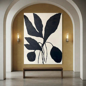 Modern-Black-Leaf-Canvas-Art-for-art-corridor-01.webp