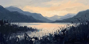 Dreamy Pink Purple Clouds Hand-Painted Modern Landscape Oil Painting #SS228