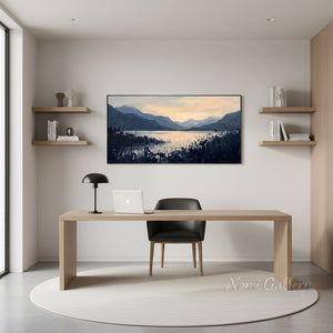 Dreamy Pink Purple Clouds Hand-Painted Modern Landscape Oil Painting #SS228