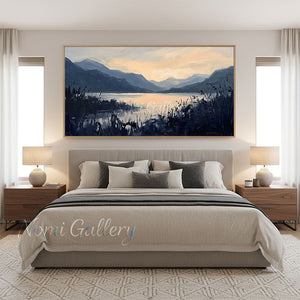 Dreamy Pink Purple Clouds Hand-Painted Modern Landscape Oil Painting #SS228
