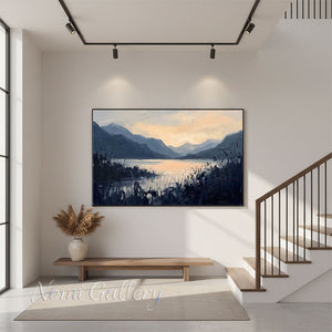Dreamy Pink Purple Clouds Hand-Painted Modern Landscape Oil Painting #SS228