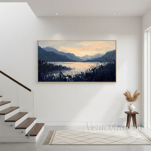 Dreamy Pink Purple Clouds Hand-Painted Modern Landscape Oil Painting #SS228