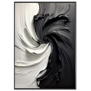 Modern-Large-Black-&-White-Textured-Wall-Art-black-frame-02.webp