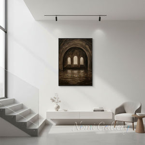 Mystical Arch Tunnel Hand-Painted Textured Landscape Oil Painting #SS208