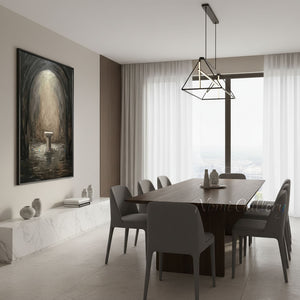 Mystical Pedestal Arch Light Hand-Painted Textured Oil Painting #SS209