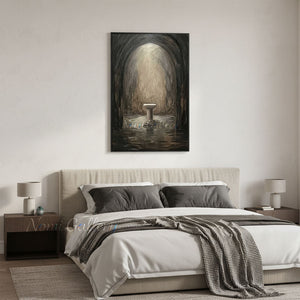 Mystical Pedestal Arch Light Hand-Painted Textured Oil Painting #SS209
