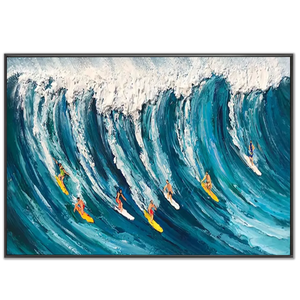 Epic Wave Riders Textured Oil Painting #NM664