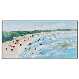 Sunny Beach Day Textured Oil Painting #NM670