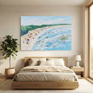 Sunny Beach Day Textured Oil Painting #NM670