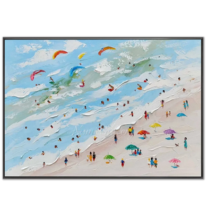 Sunny Beach Day Textured Painting #NM671