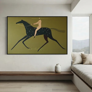 Olive-Green-Equestrian-Abstract-Art-for-wall-by-the-window-06.webp