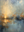 Wabi-Sabi Golden Sunrise Abstract Oil Painting #SS089