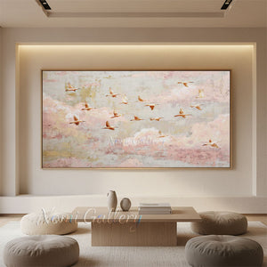 Impressionist Birds in Flight Oil Painting #SS300