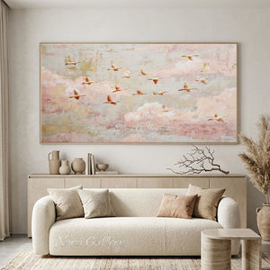 Impressionist Birds in Flight Oil Painting #SS300