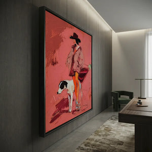 Handmade Surrealism Cowgirl Oil Painting #SS328