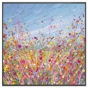 Vibrant Abstract Wildflower Meadow Splatter Art #NM328