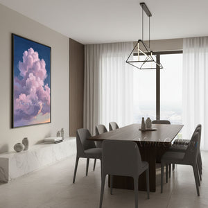 Dreamy Purple Clouds Sunset Hand-Painted Sky Canvas Oil Painting #SS211