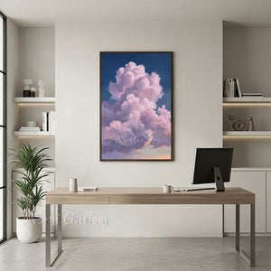 Dreamy Purple Clouds Sunset Hand-Painted Sky Canvas Oil Painting #SS211