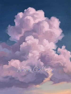 Dreamy Purple Clouds Sunset Hand-Painted Sky Canvas Oil Painting #SS211