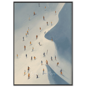 Mountain Skiers Winter Adventure Canvas Art #NM551
