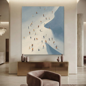 Mountain Skiers Winter Adventure Canvas Art #NM551