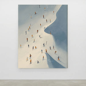 Mountain Skiers Winter Adventure Canvas Art #NM551