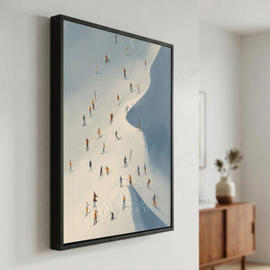 Mountain Skiers Winter Adventure Canvas Art #NM551