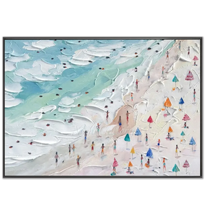 Vibrant Textured Beach Day Painting #NM672