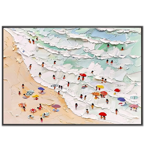 Vibrant Textured Beach Day Art #NM677