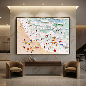 Vibrant Textured Beach Day Art #NM677