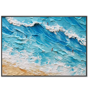 Dynamic Textured Ocean Waves & Beach Art #NM681