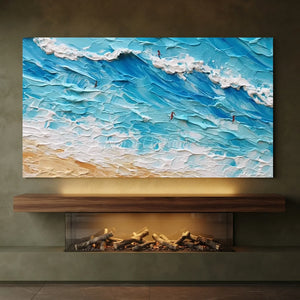 Dynamic Textured Ocean Waves & Beach Art #NM681