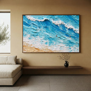 Dynamic Textured Ocean Waves & Beach Art #NM681