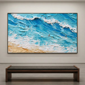 Dynamic Textured Ocean Waves & Beach Art #NM681