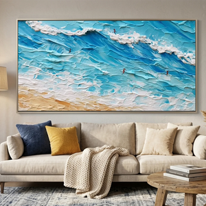 Dynamic Textured Ocean Waves & Beach Art #NM681