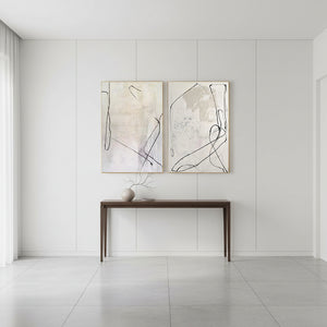Beige Abstract Line Art 2-Piece Set Modern Wall Decor #SS102